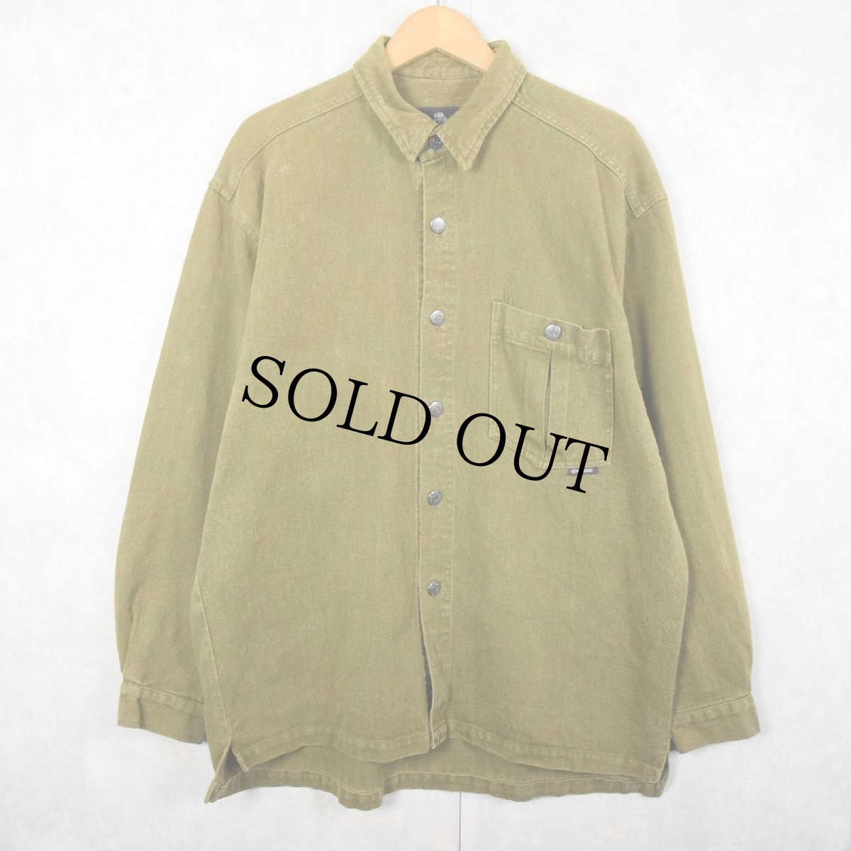 画像1: HEMP WORKS ヘンプ×コットンシャツジャケット XL (1)