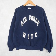 画像1: 90's USA製 "AIR FORCE ROTC" プリントスウェット NAVY XL (1)