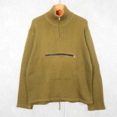 画像1: 90's〜 ハーフジップ コットンニットセーター (1)