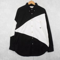 画像1: Roper 切り替えデザイン コットンボタンダウンシャツ L (1)