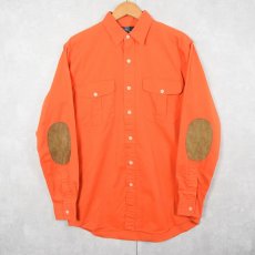 画像1: POLO Ralph Lauren エルボーパッチ付き コットンシャツ S (1)