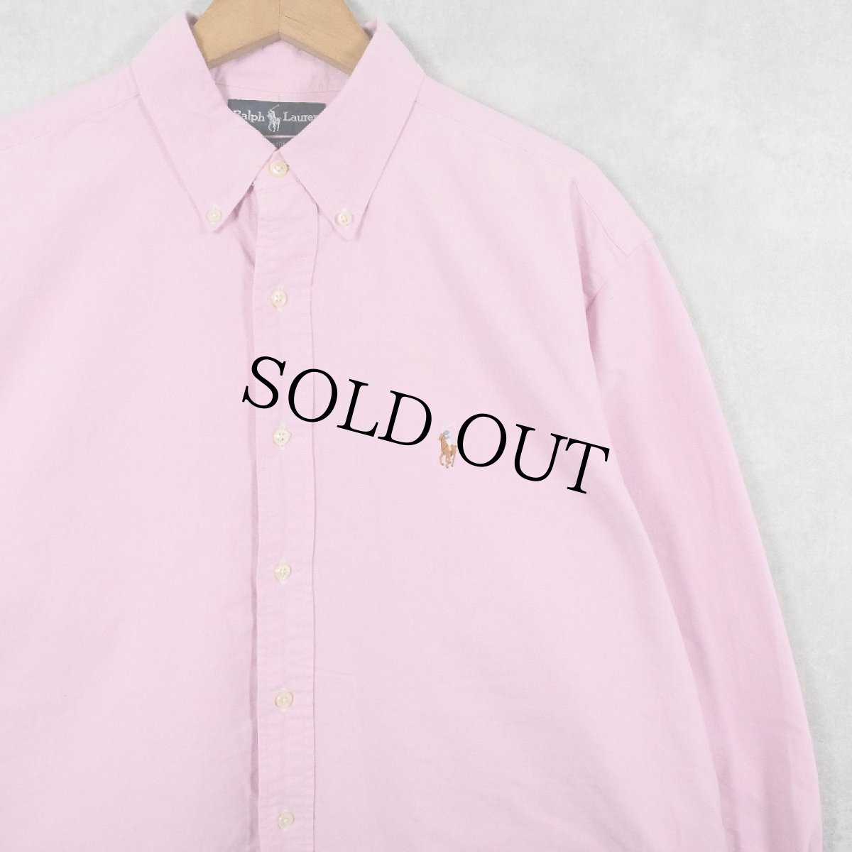 画像1: 90's〜 Ralph Lauren "YARMOUTH" コットンボタンダウンシャツ SIZE16 1/2-33 (1)