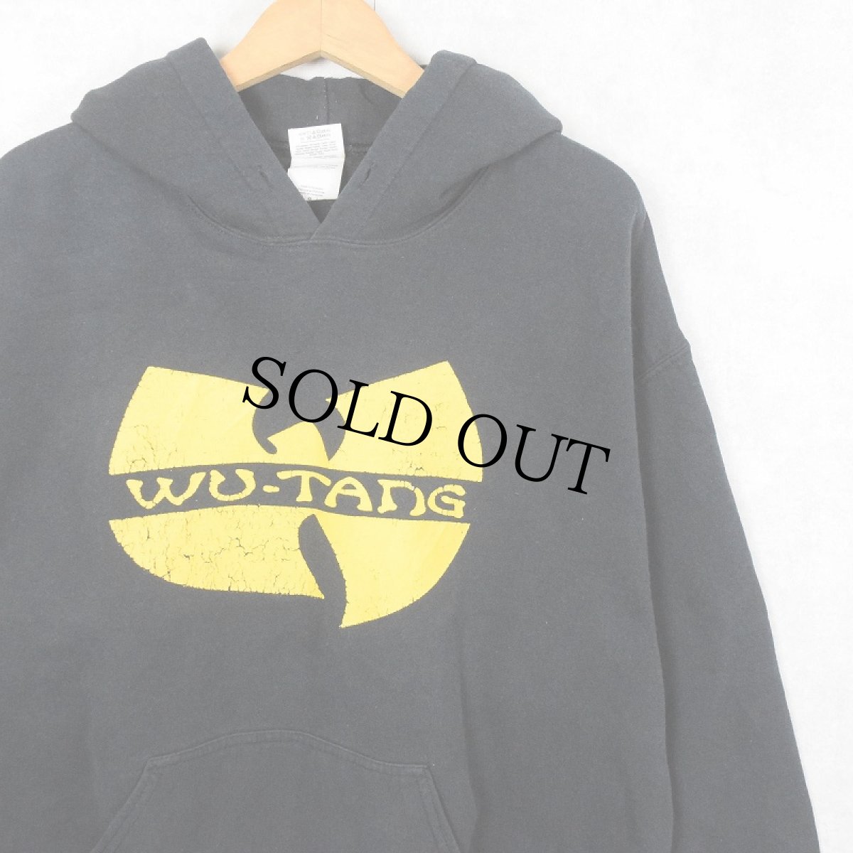 画像1: 2000's WU-TANG CLAN ロゴプリント ヒップホップスウェットフーディー BLACK L (1)
