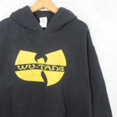 画像1: 2000's WU-TANG CLAN ロゴプリント ヒップホップスウェットフーディー BLACK L (1)