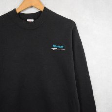画像1: 90's Microsoft USA製 コンピューター企業 ロゴ刺繍スウェット BLACK M (1)