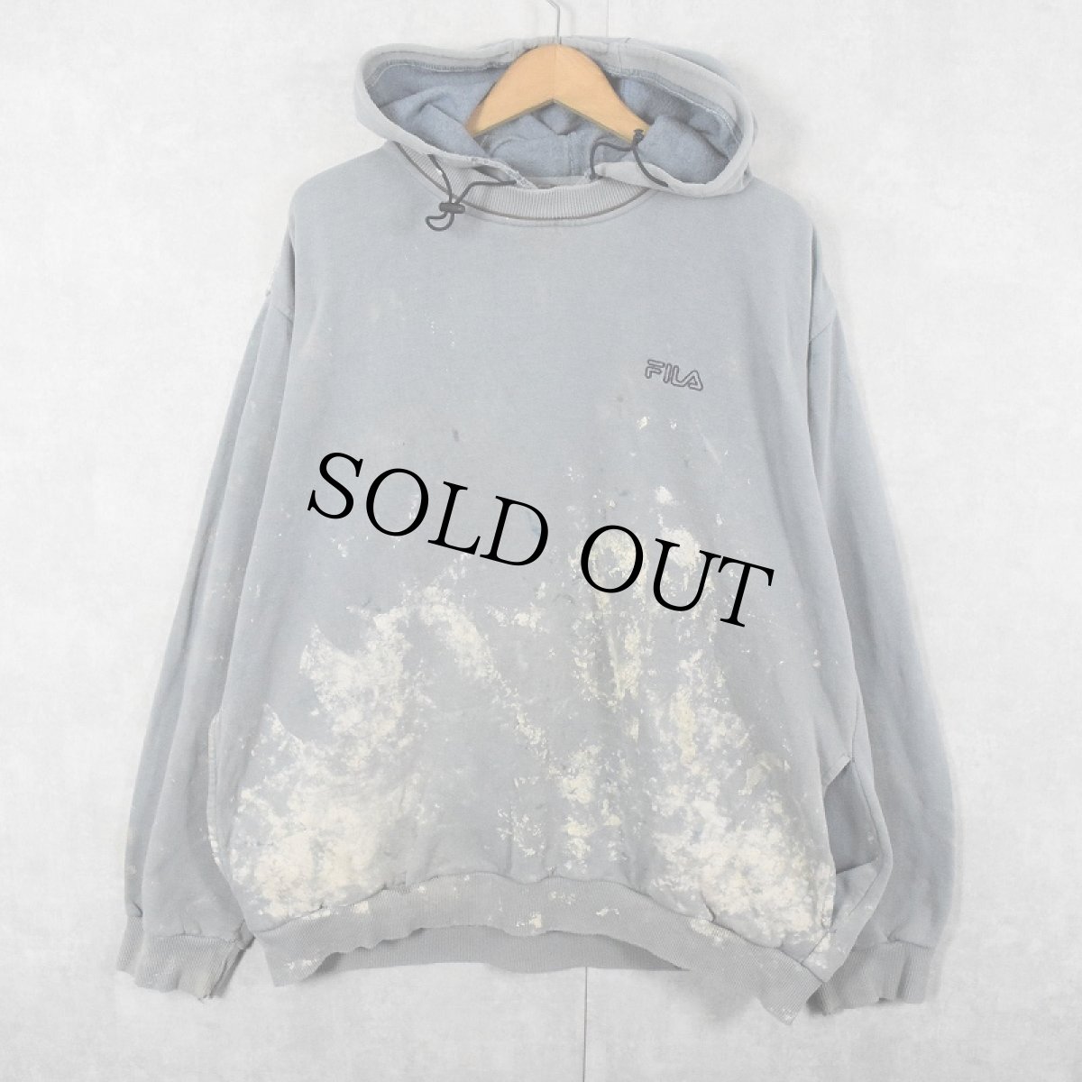 画像1: 【SALE】 FILA ペンキペイント スウェットフーディ XL (1)