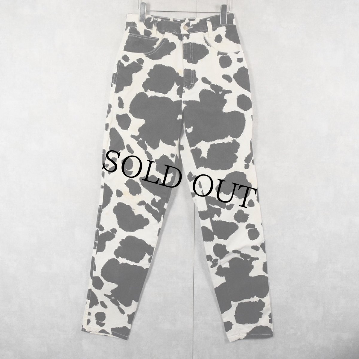 画像1: ROPER USA製 牛柄コットンパンツ W28 (1)