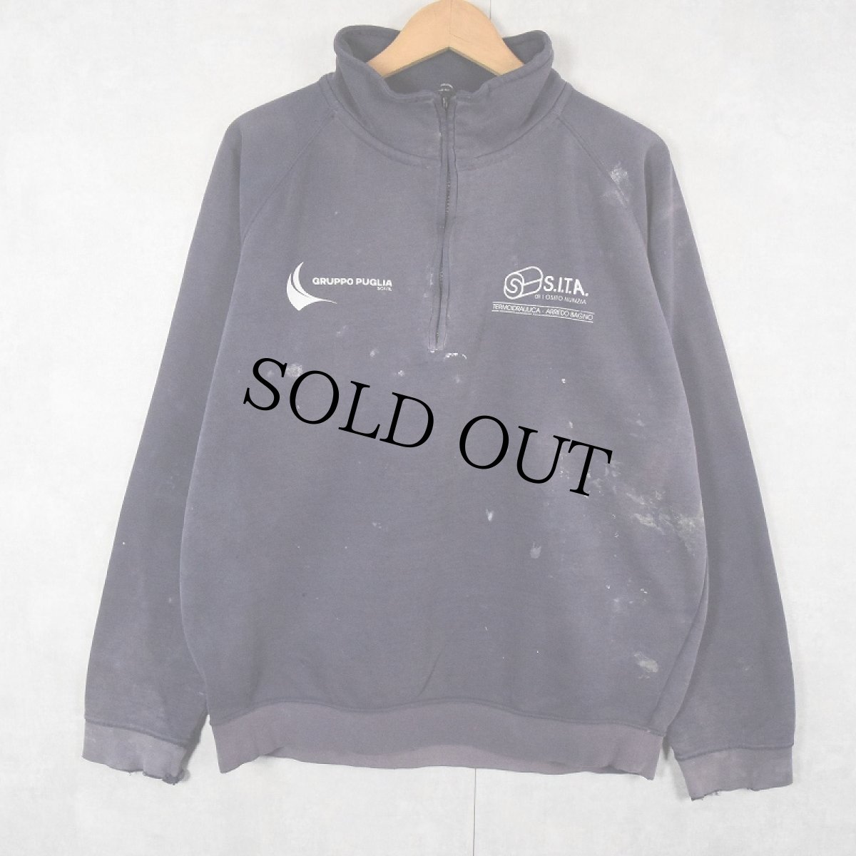 画像1: "GRUPPO PUGLIA×S.I.T.A" 企業プリント ハーフジップスウェット NAVY (1)