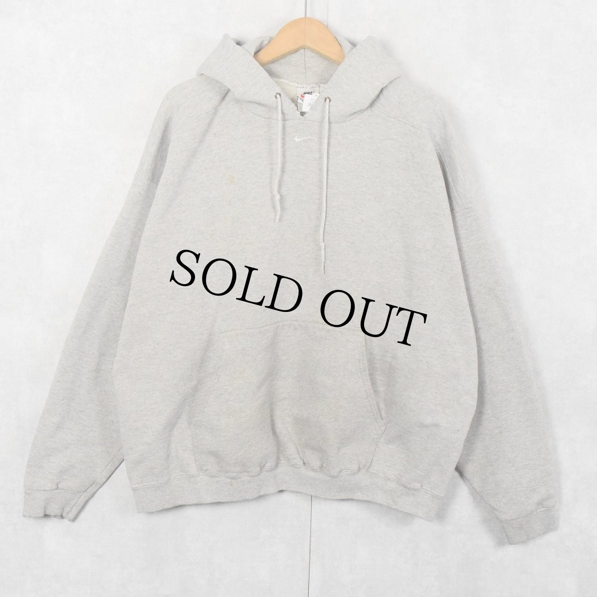 画像2: 90's〜 NIKE USA製 ロゴ刺繍 スウェットフーディー XL (2)