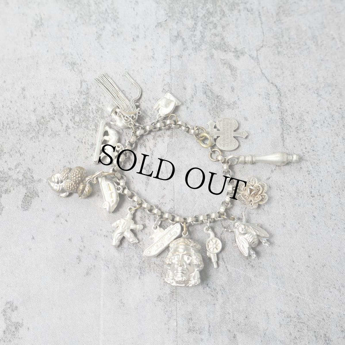 画像1: VINTAGE シルバー チャームブレスレット (1)