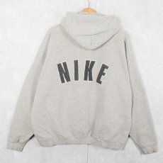 画像1: 90's〜 NIKE USA製 ロゴ刺繍 スウェットフーディー XL (1)