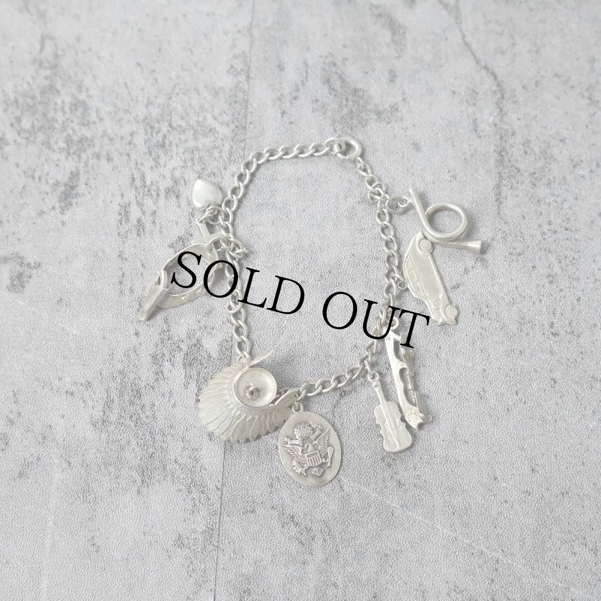 画像1: VINTAGE STERLING シルバー チャームブレスレット (1)