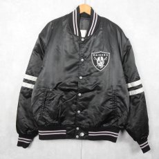 画像1: 80's NFL RAIDERS CANADA製 フットボールチーム ナイロンスタジャン XXXL (1)