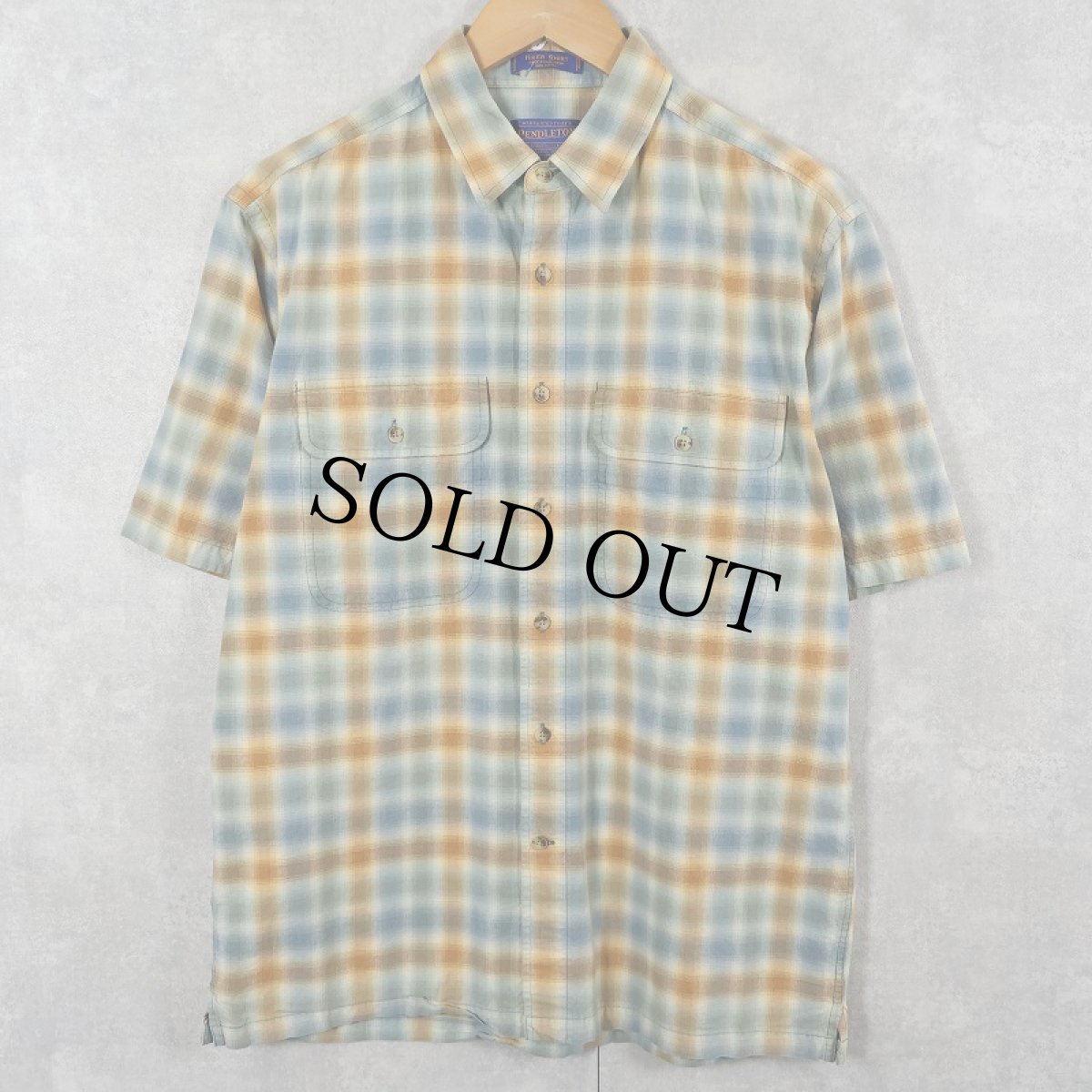画像1: 90's PENDLETON "HIKER SHIRT" オンブレーチェック柄 コットンシャツ M  (1)