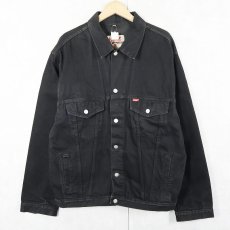 画像1: ACROSS ブラックデニムジャケット XL (1)