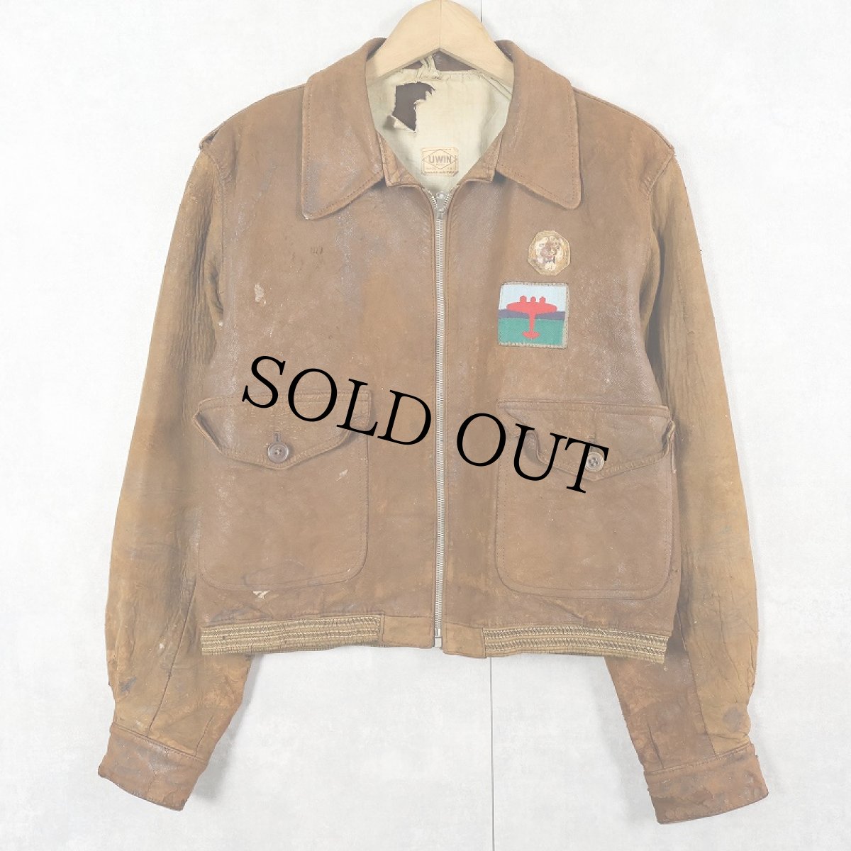 画像1: 〜40's EURO UWIN "A-2 TYPE" レザージャケット (1)