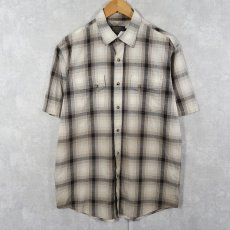 画像1: PENDLETON オンブレーチェック柄 ドビー織り コットン×ポリエステルシャツ M (1)
