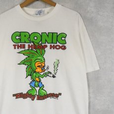 画像1: 90's CLONIC THE HEMP HOG USA製 キャラクターパロディプリント ガンジャTシャツ XL (1)
