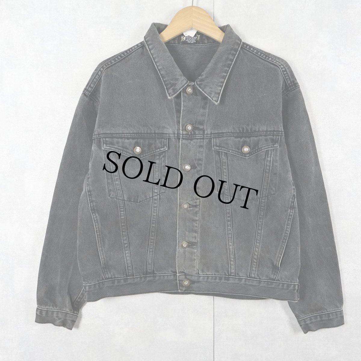 画像1: JEANS WEST ブラックデニムジャケット SIZE14 (1)