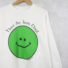 画像1: 90's USA製 "Have an Irish Day!" スマイルプリントスウェット L (1)