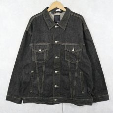 画像2: Sean John ブラックデニムジャケット M (2)