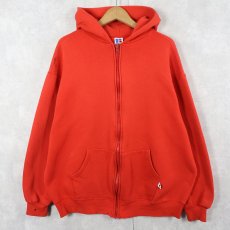 画像1: 90's RUSSELL ATHLETIC USA製 無地 スウェットジップパーカー XXL (1)
