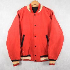 画像2: 50's "BLACK KNIGHTS BASKETBALL" パッチ付き リバーシブル コットンサテンスタジャン BLACK (2)