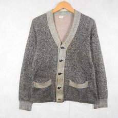 画像1: 40〜50's PENNEY'S パチポケ ゴマ塩スウェットカーディガン SIZE36 (1)