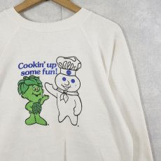 画像1: 90's Doughboy×Little Sprout USA製 "Cookin' up some fun!" キャラクタープリントラグランスウェット M (1)