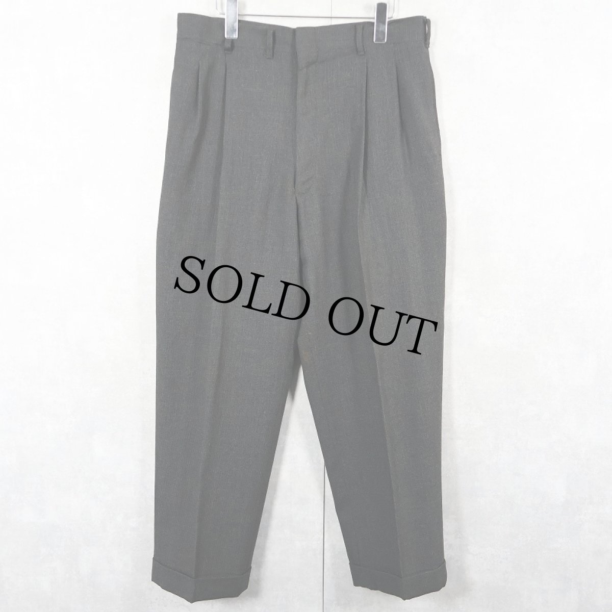 画像1: 50〜60's 2タック ウールスラックス W34 (1)