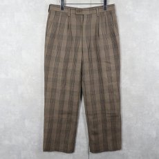 画像3: BALENCIAGA JAPAN製 チェック柄 1タック ウールスラックス W31 (3)