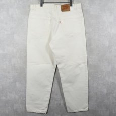 画像2: 90's Levi's 550 RELAXED FIT USA製 ホワイトデニムパンツ W37 (2)