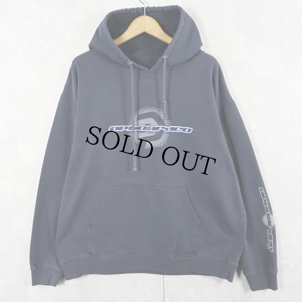 画像1: Ocean Pacific "OP BOARD CO" ロゴプリントスウェットフーディー NAVY L (1)