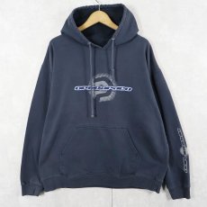 画像1: Ocean Pacific "OP BOARD CO" ロゴプリントスウェットフーディー NAVY L (1)
