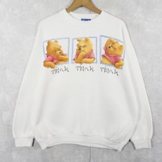 画像1: 90's Disney くまのプーさん USA製 キャラクタープリントスウェット XL (1)