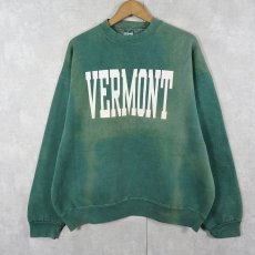 画像1: 90's FRUIT OF THE LOOM USA製 "VERMONT" 後染め プリントスウェット XL (1)