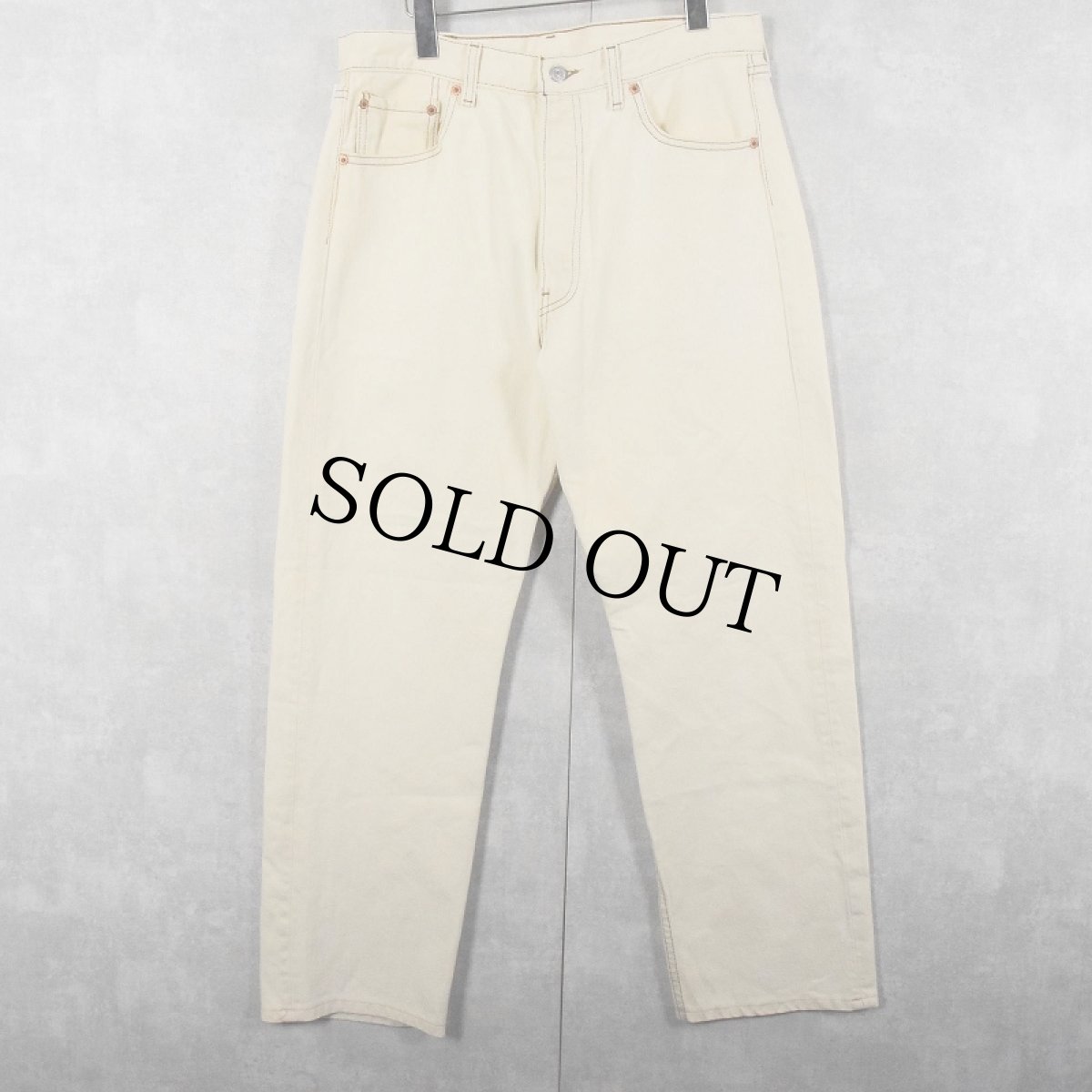 画像1: 90's Levi's 501 USA製 ホワイトデニムパンツ W33 (1)
