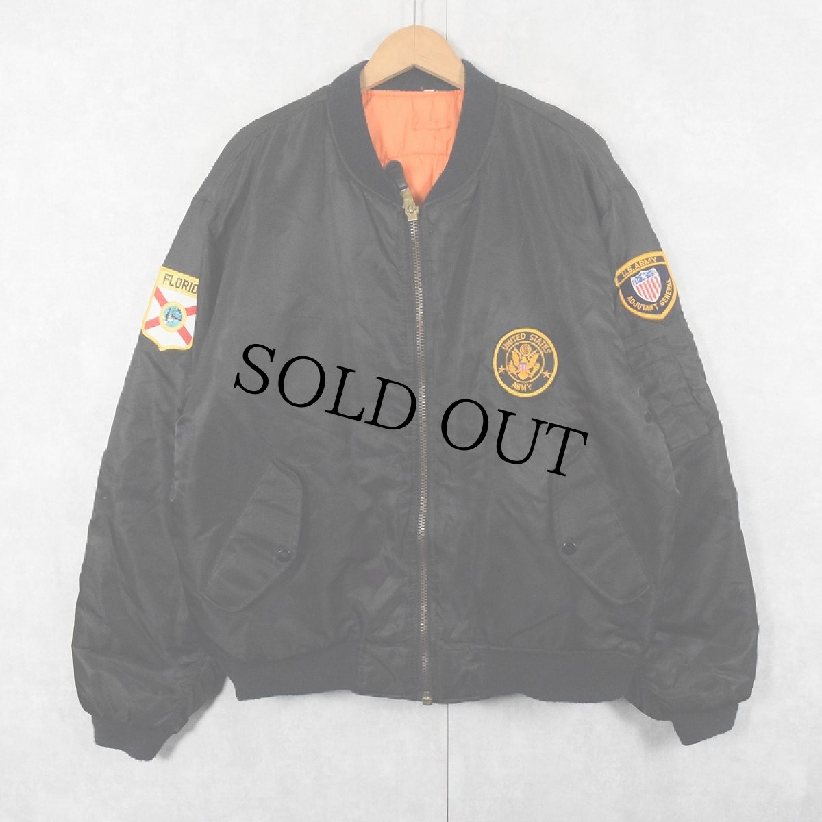 画像2: 民間品 90's ROTHCO USA製 MA-1 フライトジャケット 刺繍入り BLACK XL (2)