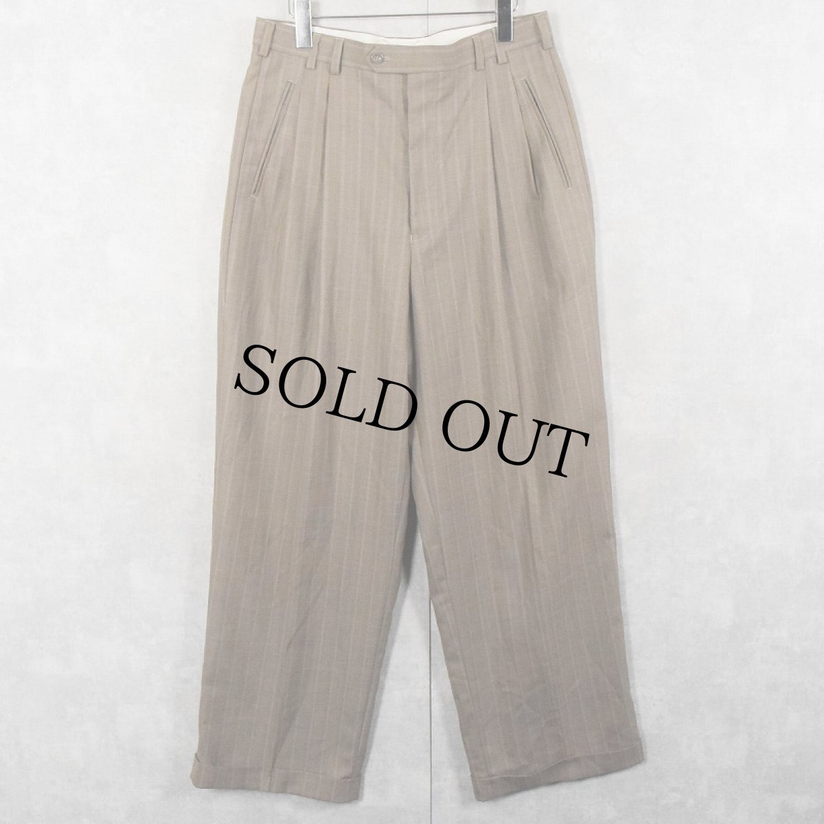 画像2: SOPRANO DISEGNO COLLEZIONE ストライプ柄 2タックスラックス W33 (2)