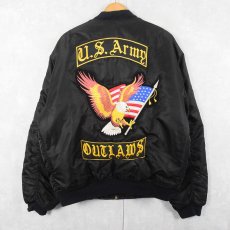 画像1: 民間品 90's ROTHCO USA製 MA-1 フライトジャケット 刺繍入り BLACK XL (1)