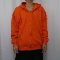 画像2: 90's Lee 裏サーマル 無地 スウェットジップパーカー L (2)