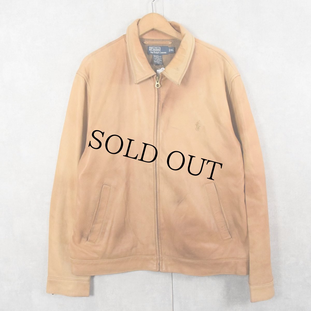 画像1: POLO Ralph Lauren チンスト付き レザージャケット XL (1)