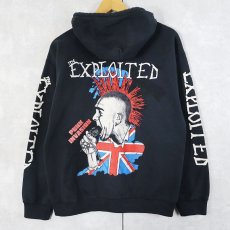 画像1: The Exploited パンクロックバンド プリントスウェットジップパーカー BLACK M (1)