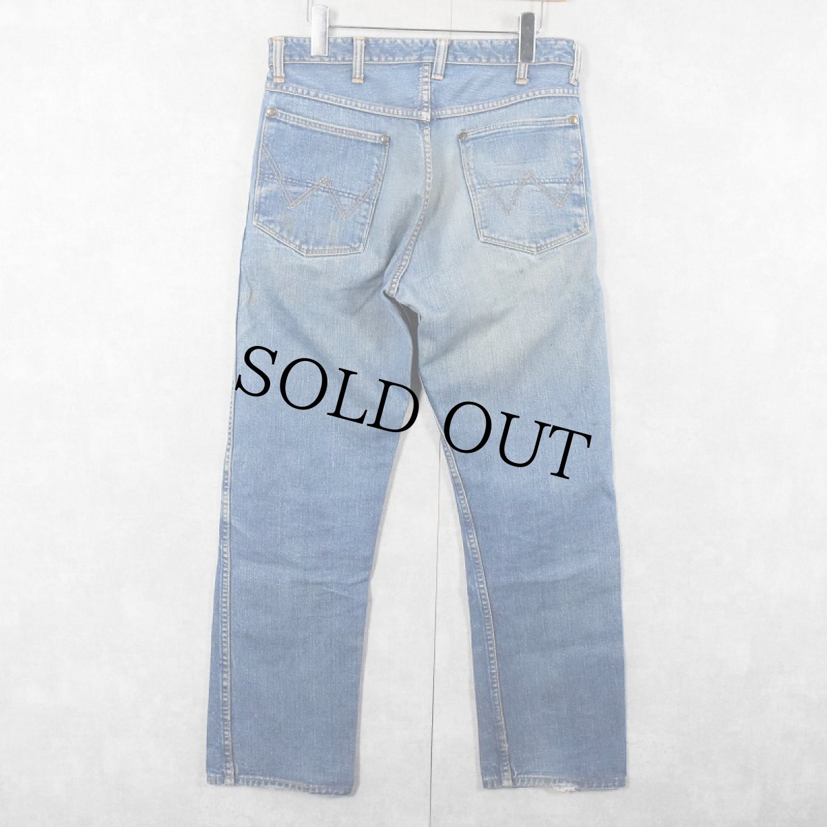 画像2: 60's Wrangler 11MWZ 斜めベル デニムパンツ W31 (2)