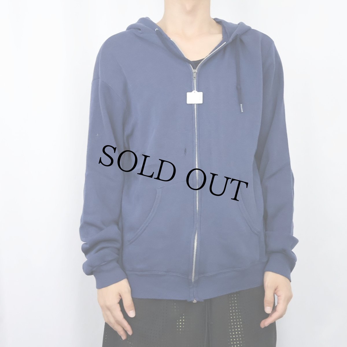 画像2: 70〜80's 無地スウェットジップパーカー NAVY (2)