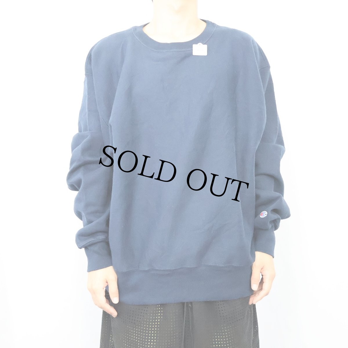 画像2: Champion PREMIUM REVERSE WEAVE 目無し スウェット NAVY L (2)
