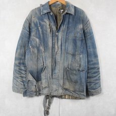 画像1: 40〜50's UNKNOWN ブランケット付き デニムカバーオール   (1)