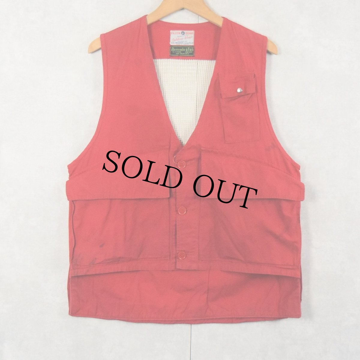 画像1: 50〜60's FALCON BRAND × Abercrombie & Fitch CANADA製 メッシュ切り替え コットンハンティングベスト (1)