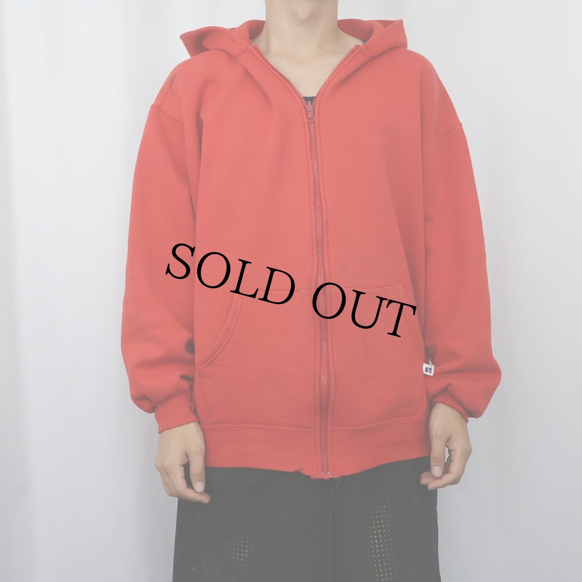 画像2: 90's RUSSELL ATHLETIC USA製 無地 スウェットジップパーカー XXL (2)