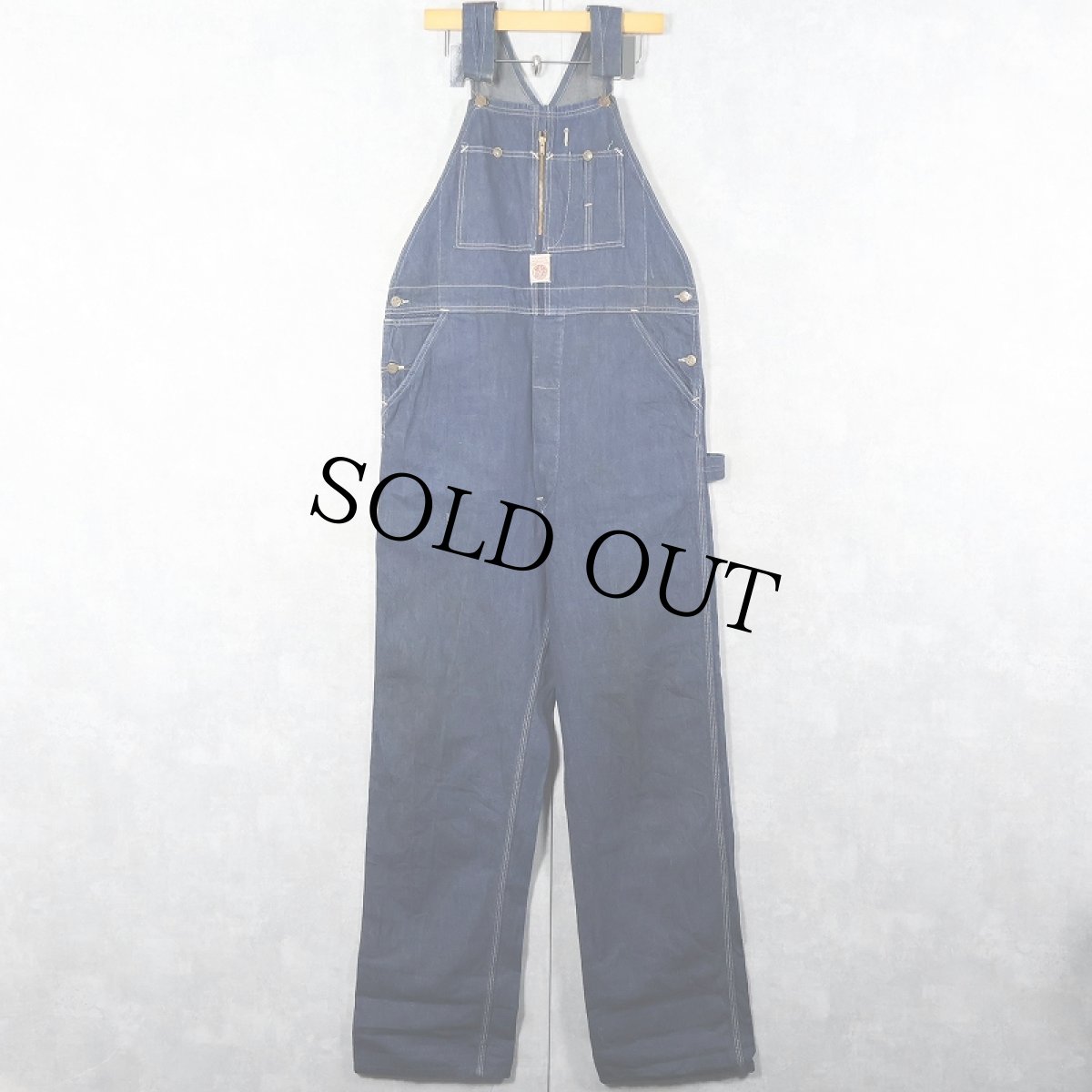 画像1: 50's HEADLIGHT USA製 デニムオーバーオール W39 (1)